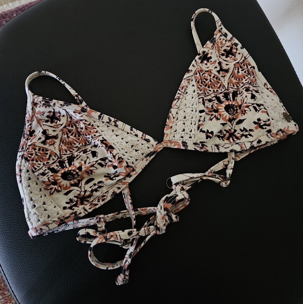 Billibong Crochet Floral Bikini Top